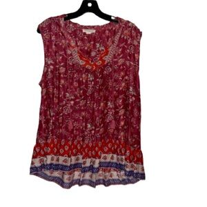 beachlunchlounge Floral Sleeveless Boho Blouse